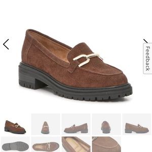 Brown platform loafers